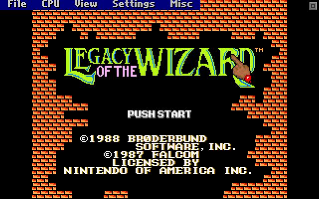 Nesticle running Legacy of the Wizard w/ interface